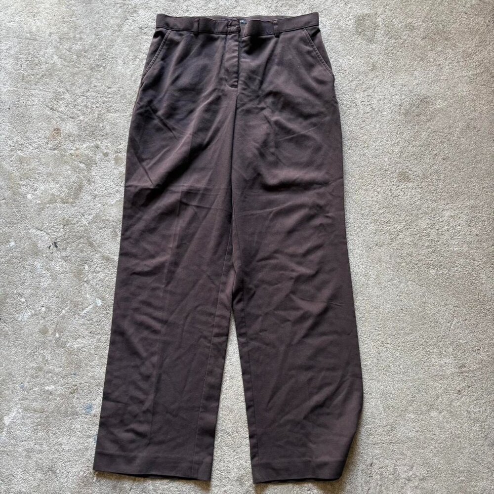Vintage brown wide leg trousers with a relaxed fit clothing